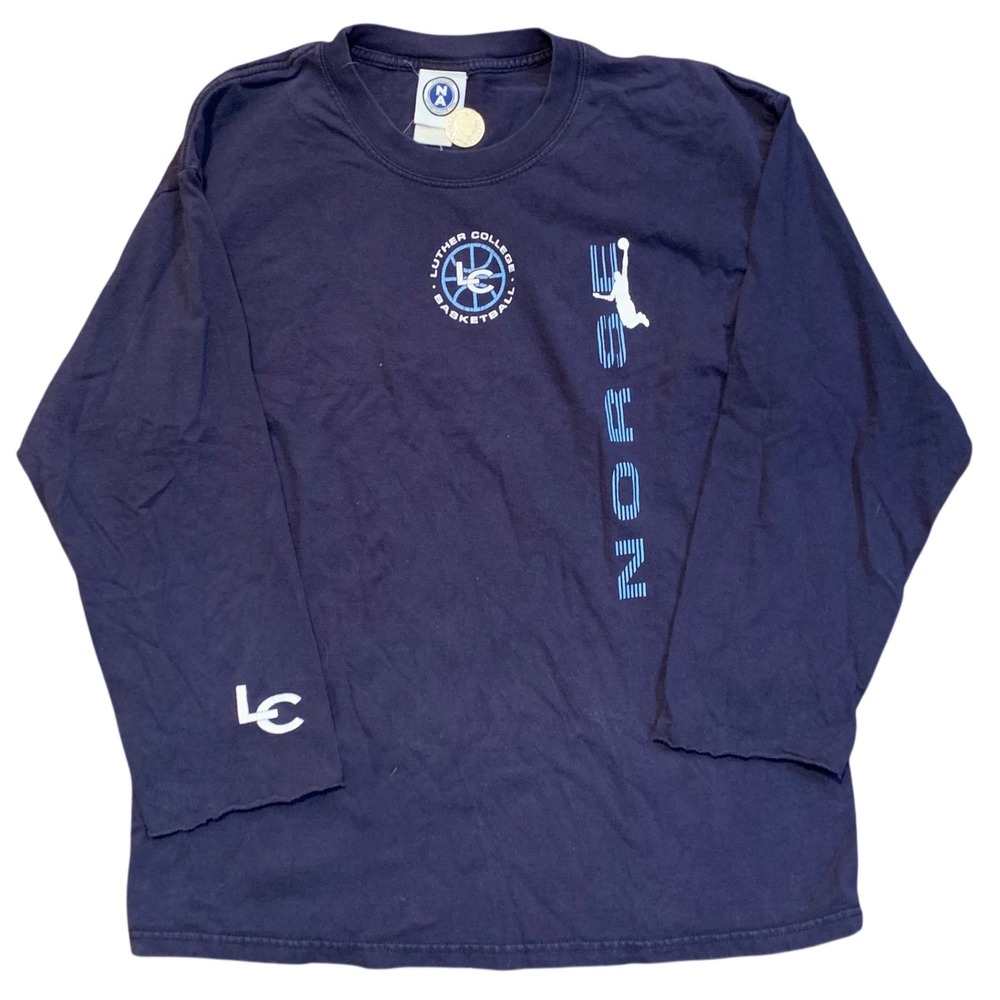 New Agenda‎ Luther College Norse Basketball Long Sleeve T-Shirt Navy Blue Large